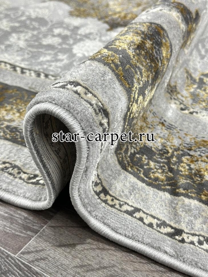 Круглый ковер A064A_LIGHT GREY SHRINK / GOLD FDY